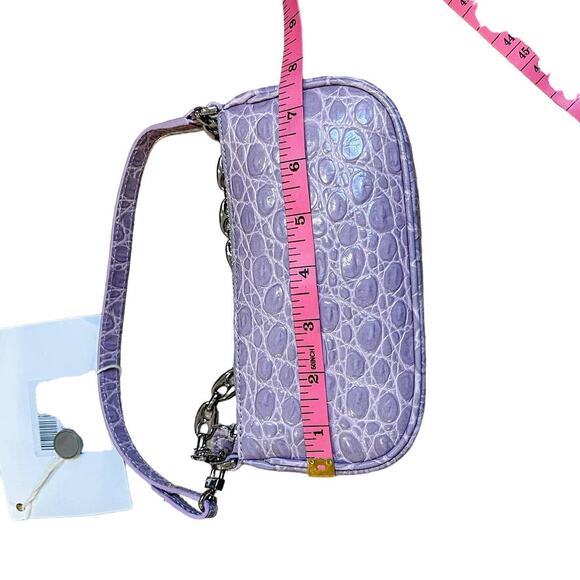 NWT By Far Rachel Mini Lilac Circular Crocodile Croc Embossed Leather Small Bag - Picture 11 of 12
